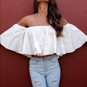 Off Shoulder White Top